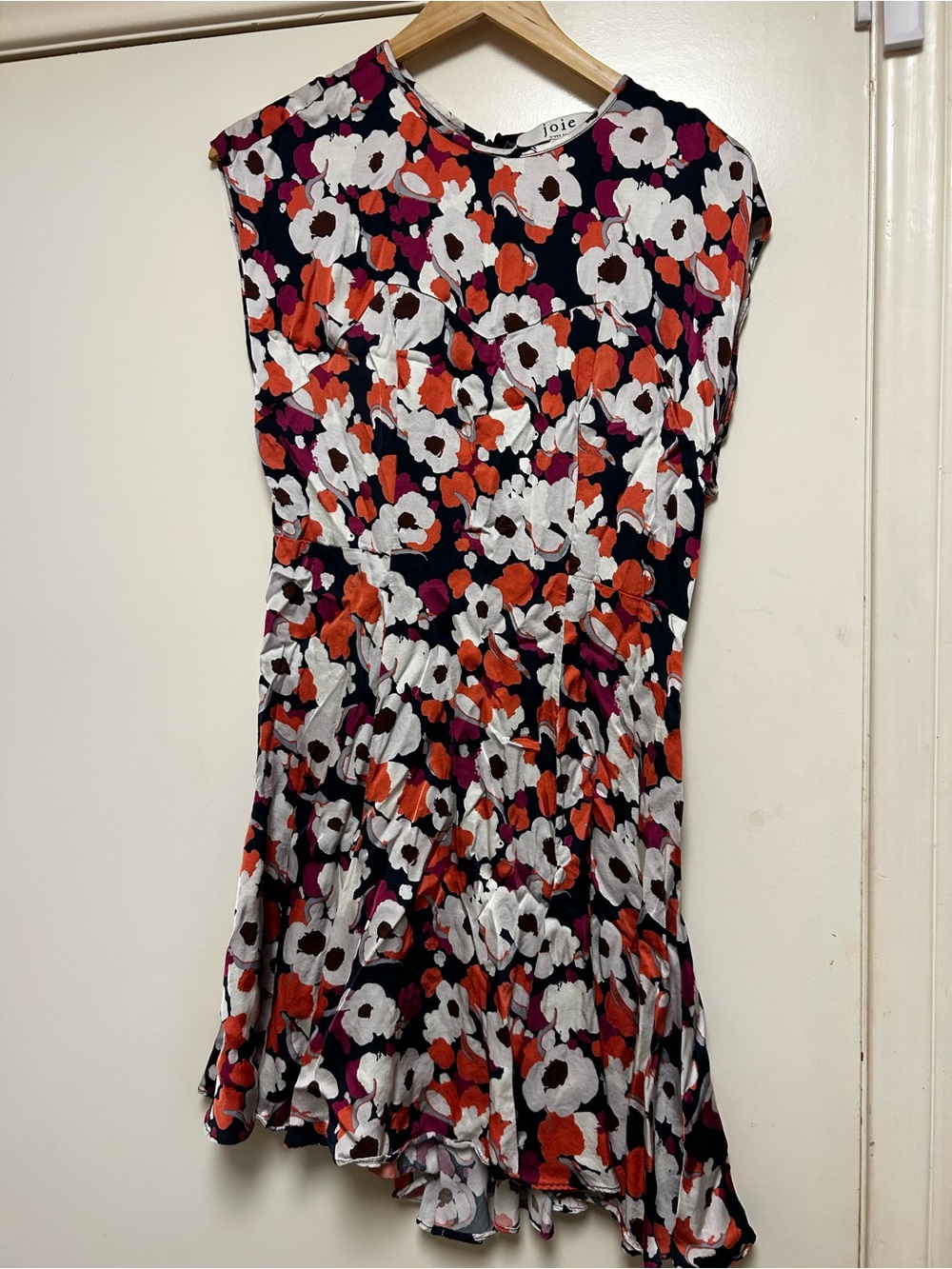 Joie Navy Floral Mini Dress with White Blooms